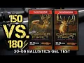 SHOWDOWN 30-06 Winchester Copper Impact 150 vs 180 grain Ballistics Gel Ammo Test