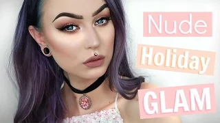 nude holiday glam makeup tutorial evelina forsell