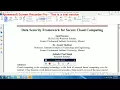 IEEE 2017-2018 JAVA PROJECTS Data Security Framework for Secure Cloud Computing