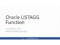 Oracle LISTAGG Function