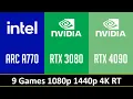 ARC A770 vs RTX 3080 vs RTX 4090 - 9 Games 1080p 1440p 4K RT