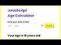 How to Create an Age Calculator App with HTML CSS JavaScript JavaScript projects 2023