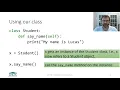 Python Classes - Definition and Methods
