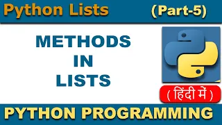 Understanding Lists in Python and List Functions Part 5 in Hindi
