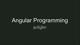 Angular Prerequisites Learn Angular Programming in Tamil