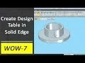 Create Design Table in Solid Edge ST6