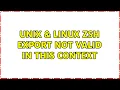 Unix Linux Zsh export not valid in this context 2 Solutions