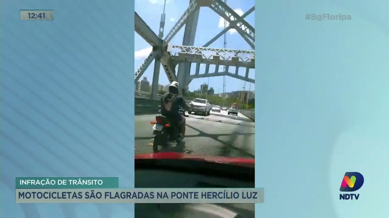 Motocicletas são flagradas na Ponte Hercílio Luz