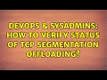 DevOps SysAdmins How to verify status of TCP Segmentation Offloading