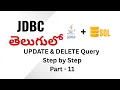 JDBC Update Delete Query in Java UPDATE and DELETE using executeUpdate JDBC Tutorial