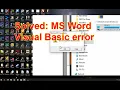 Solved MS Word Microsoft Visual Basic Errors Occurred During Load
