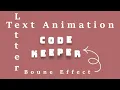 CSS Letter Bounce Animation Tutorial Create Eye-Catching Text Effects with HTML CSS