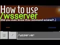 How to use wsserver command in Minecraft PE BE