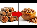 Woodworking Turning Scrap Wood Into an ELEGANT Nut Bowl