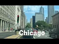 Driving Through Downtown Chicago - Michigan Ave Adams St