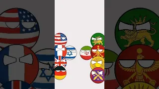 دعوای ایران و اسرائیل با حضور بقیه کشور ها ایران Countryballs Shorts کشور های توپی 