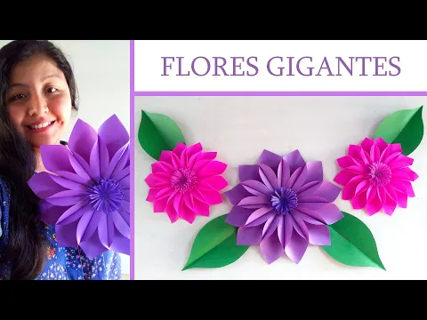 Download MP3 DIY - FLORES gigantes de papel / FLOR para decorar / paper flower / Muy Lindas 🌺