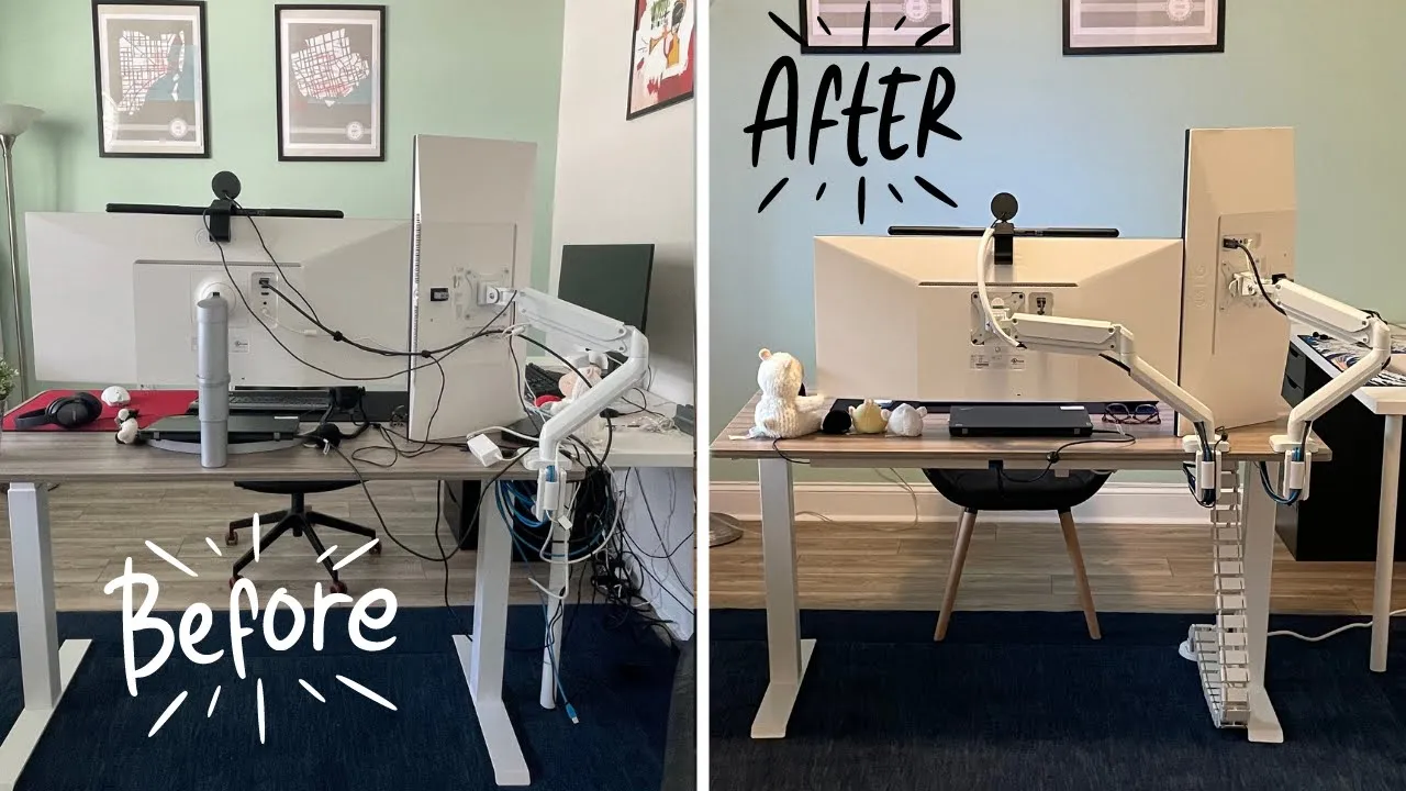 Discover how to transform your wife's standing desk with effective cable management solutions and tips for a cleaner workspace. Declutter Your Desk: Ultimate Cable Management Guide