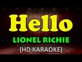 HELLO - Lionel Richie (HD Karaoke)