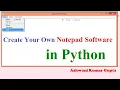 Create Notepad Software Basic Text Editor in Python in Hindi