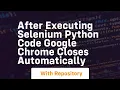 After executing selenium python code google chrome closes automatically