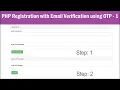 PHP Registration With Email Verification Using OTP Method Part 1 with source code