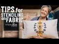 Tips for Stenciling on Fabric DIY Easy Stenciled Ikea Pillow Cover Paint Easy Bees Stripes