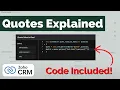 How to use Quotes in Zoho CRM Tutorial Code Included