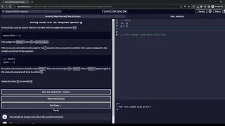 Storing Values with the Assignment Operator Freecodecamp