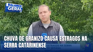 Virada no tempo provoca chuva de granizo e danos na Serra Catarinense