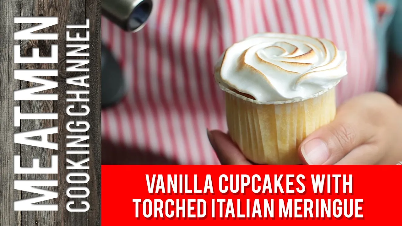 Vanilla Cupcakes with Torched Italian Meringue