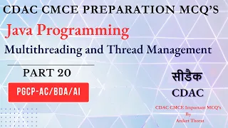 CDAC Java Programming CMCE Preparation MCQs Multithreading and Thread Management Part 20