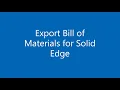 Export Bom to Excel for Solid Edge