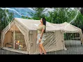 Download Lagu ALLES IS NAT . ☔️ ZWARE REGEN KAMPEREN IN EEN OPBLAASBARE TENT MET 2 KAMER . REGEN ASMR .
