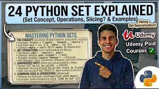 24 Python Set Explained Sets in Python for Beginners Python Set Tutorial Udemy Paid Courses