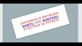 difference between sort and sorted function in python sort function in python sorted function