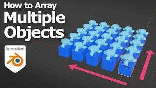 How to array multiple objects in Blender
