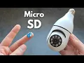 How to Insert Micro SD Memory Card in Light Bulb Security Camera - Smart Wireless WiFi CCTV Camera