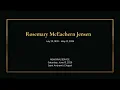 Rosemary Jensen Memorial Service