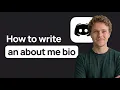 How to Write an About Me Bio on Discord New 2026 Method