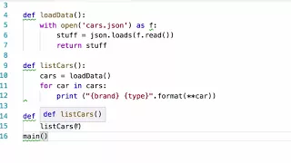 python loading and listing from json list of dicts