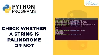 Check Whether a String is Palindrome or Not Hindi Python Programs