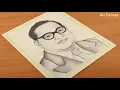 Dr B R Ambedkar Drawing With Pencil Sketch Step by Step FOR BEGINNERS lndependence day