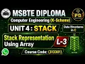 Lecture 3 Stack Representation Using Array Stack Implementation in C DSU Unit 4 MSBTE