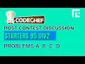 Codechef Starters 95 Division 2 Solutions - A to D by Ankit TLE Eliminators