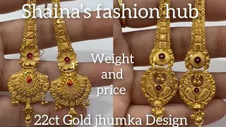 Latest 22ct Gold Earring Jhumka Design 2022 with weight and price