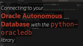 Connecting to your Oracle database in Python using the python-oracledb