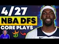 DraftKings NBA DFS Top Core Plays Winning Lineup Strategy for MONDAY April 27th 2026