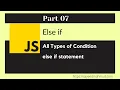JavaScript Bangla Tutorial Part-07 Latest 2021 JavaScript for beginners else if statement