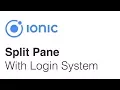 Ionic Angular Split Pane Layout with Login and Logout System
